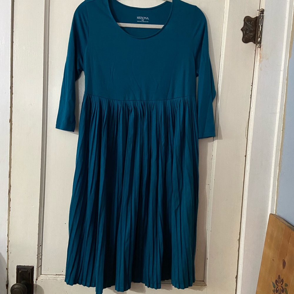 Teal high waisted dress - Picture 2 of 4